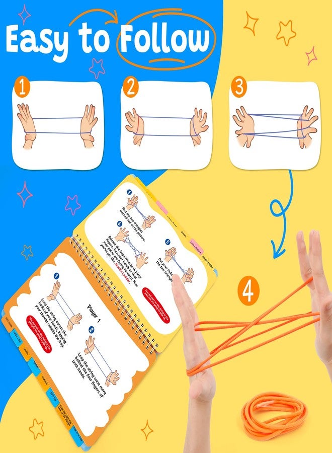 Kasfalci String Figure Game Book with String, Classic String Games with Step-by-Step Instructions, String Figure Book, Fine Motor Skills Toys, Gifts for Kids 6-12 Year Old, Girl Boy Gift, Kids Books - Image 3
